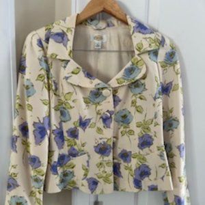Women Suit 2 Piece Skirt and Jacket Floral Size 4 Talbots